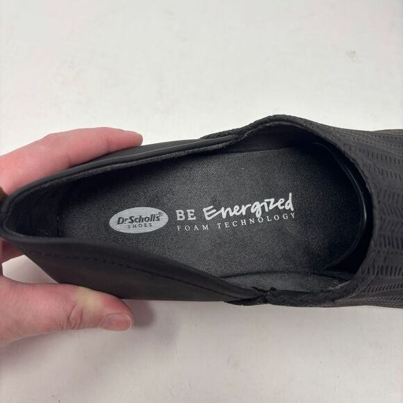 Dr. Scholls Shoes Womens 10 Black Ruler Chevron Faux Leather Almond Toe Loafer - Picture 6 of 8